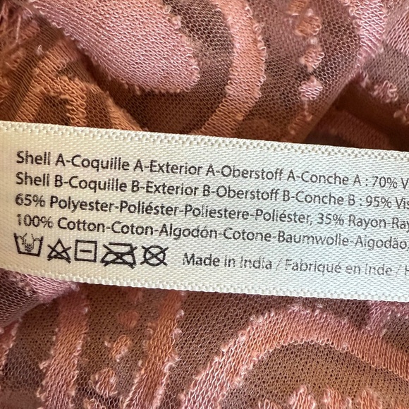 Free People FP One Dusty Pink Adella Burnout Slip Dress Lace Strappy Size S - Picture 15 of 17